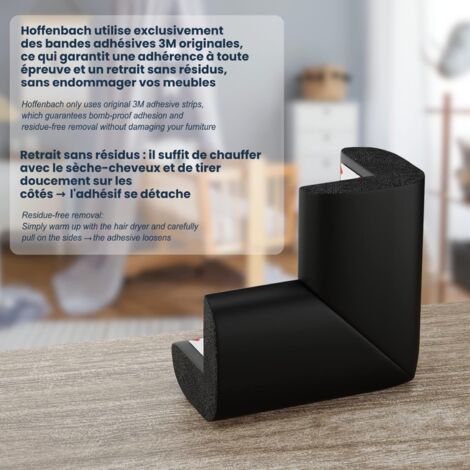 CCYKXA 12 Pack Baby Corner Protectors - Self-Adhesive Table Corner Guards - Baby and Child Protection - Black