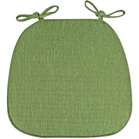 CCYKXA Chair Pad 40x40x3cm, Comfortable Chair Cushion for Outdoor, Non-Slip Seat Cushion, Indoor Chair Cushions with Ties and Removable Cover,Green,2 Pack [Energy Class A]