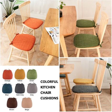 CCYKXA Chair Pad 40x40x3cm, Comfortable Chair Cushion for Outdoor, Non-Slip Seat Cushion, Indoor Chair Cushions with Ties and Removable Cover,Green,2 Pack [Energy Class A]