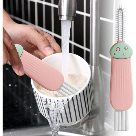 CCYKXAA 1 PCS Bottle Lid Brush – Cup Lid Brush – Nipple and Water Bottle Brush  Home Bottle Cleaning Tools for Narrow Cup Spaces