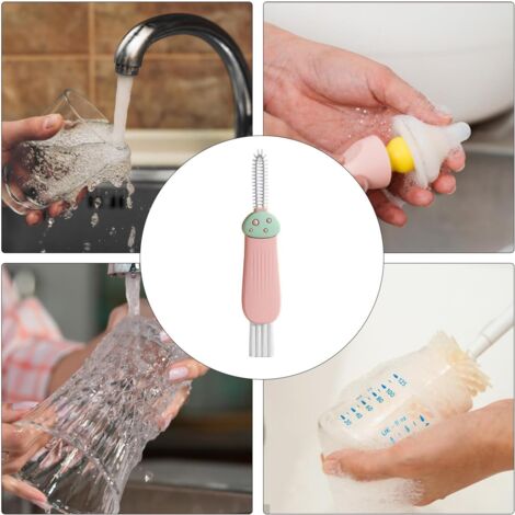CCYKXAA 1 PCS Bottle Lid Brush – Cup Lid Brush – Nipple and Water Bottle Brush  Home Bottle Cleaning Tools for Narrow Cup Spaces