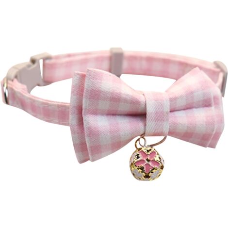 CCYKXA (Pink)Puppy Collar Pet Collar Dog Collar Cat Collar Adjustable Puppy Collar Cute and Comfortable Puppy Collar with Beautiful Bow Small Bell