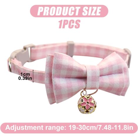 CCYKXA (Pink)Puppy Collar Pet Collar Dog Collar Cat Collar Adjustable Puppy Collar Cute and Comfortable Puppy Collar with Beautiful Bow Small Bell