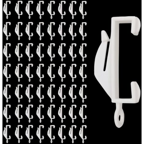 CCYKXA (White) Curtain Track Glides, Curtain Hooks, 50 Pcs Plastic Curtain Hooks, Curtain Track Glides for Hanging and Moving Shower Curtain, Window Curtain, Door Curtain Track Hooks