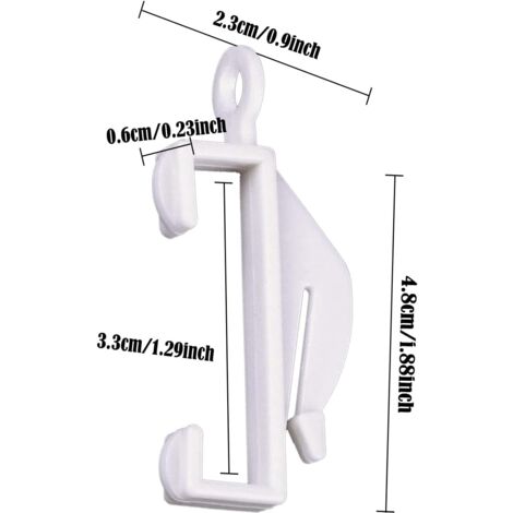 CCYKXA (White) Curtain Track Glides, Curtain Hooks, 50 Pcs Plastic Curtain Hooks, Curtain Track Glides for Hanging and Moving Shower Curtain, Window Curtain, Door Curtain Track Hooks