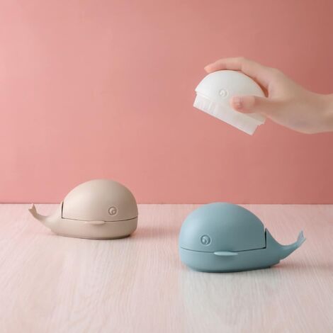 CCYKXAA 1PCS Whale Shape Laundry Brush, Laundry Brush  Portable Soft Hand Brush  for Clothes  Carpets  for Bathroom(White)