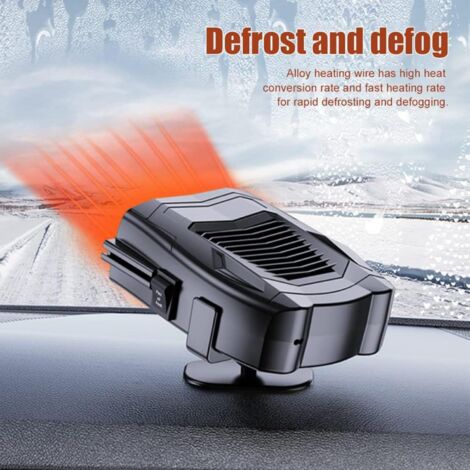 CCYKXA 2 in 1 Car Heater Fan, 12V 150W, 360 Degree Rotatable Portable Fast Heating with Cigarette Lighter Plug, Defroster, Demister