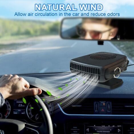 CCYKXA Car Heater, 12V 150W Portable Heater and Defroster, 2 in 1 Heater/Cooling Fan, Heating Fan with Cigarette Lighter