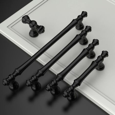 CCYKXA 6 Pieces Drawer Knobs, Black Furniture Knobs, Cabinet Knobs, Vintage Black Drawer Knobs, Kitchen Door Handles for Decor