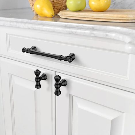 CCYKXA 6 Pieces Drawer Knobs, Black Furniture Knobs, Cabinet Knobs, Vintage Black Drawer Knobs, Kitchen Door Handles for Decor