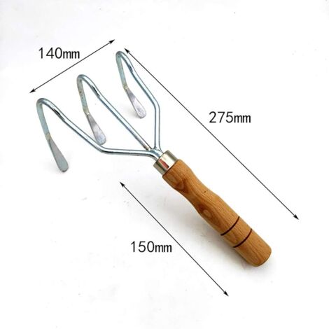 CCYKXA Garden Rake Claw Rake Stainless Steel Garden Tool 3 Claws