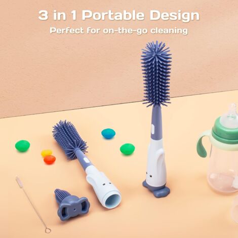 CCYKXA Silicone Bottle Brushes with Brush, Baby Bottle Brush, Straw Brush, Nipple Brush and Tube Cleaning Brush