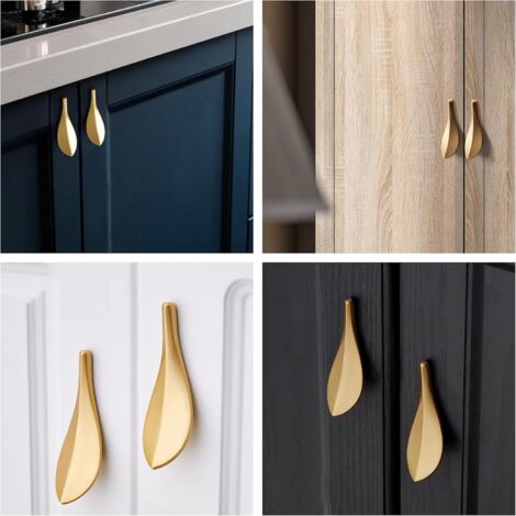 CCYKXA 4 pcs Kitchen Cabinet Handle, Kitchen Door Handle, Gold Furniture Handle, for Kitchen Cabinet Drawer Home Decorating, Door Renovation, Hole to Hole Center Distance 32 mm