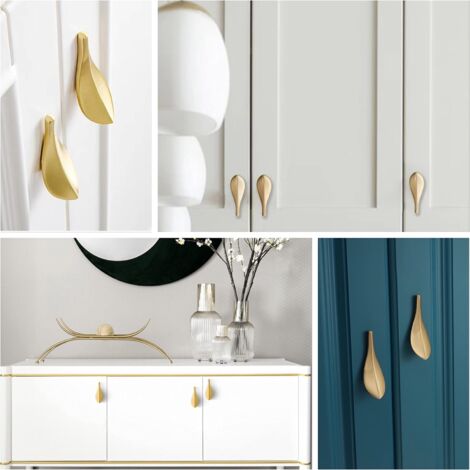 CCYKXA 4 pcs Kitchen Cabinet Handle, Kitchen Door Handle, Gold Furniture Handle, for Kitchen Cabinet Drawer Home Decorating, Door Renovation, Hole to Hole Center Distance 32 mm