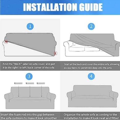 CCYKXA 1 pcs Elastic Sofa Cover, Universal Sofa Cover with Armrest, Non-slip Sofa Slipcover (3 Seater,Grey)
