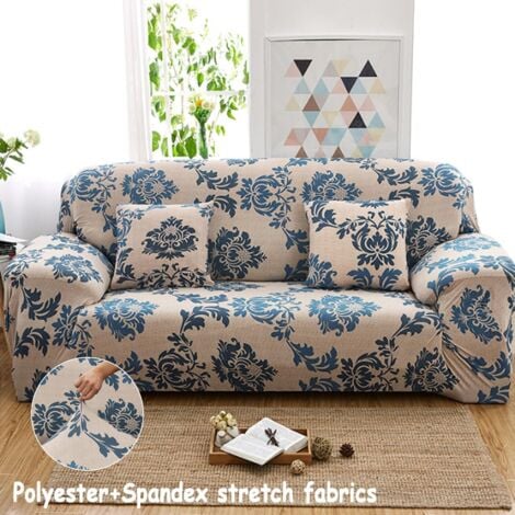 CCYKXA 1pcs Elastic Sofa Cover, Leaf Flower Sofa Cover, Universal Antifouling Sofa Cover with Pillowcase (2 Seater, Flower)
