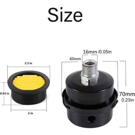 CCYKXA 3 Pcs Air Filter Silencer, Air Compressor Filter, 3/8" 16mm Silencer Filters, Air Compressor Filter Silencer, Air Compressor Silencer Filter, for Air Compressor