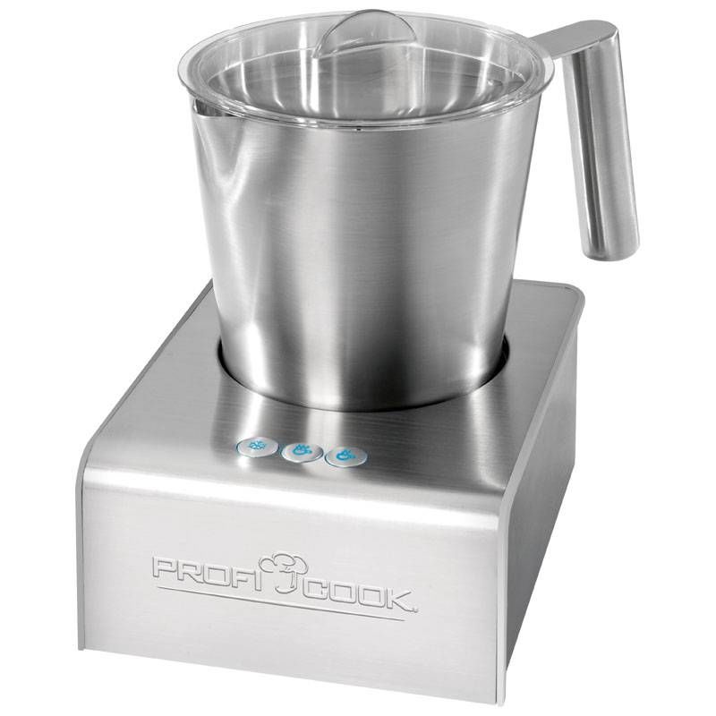 Proficook MS 1032 Espumador de Leche Automático, Acero Inoxidable, Calentamiento Integrado, Adecuado Chocolate 600W Plata