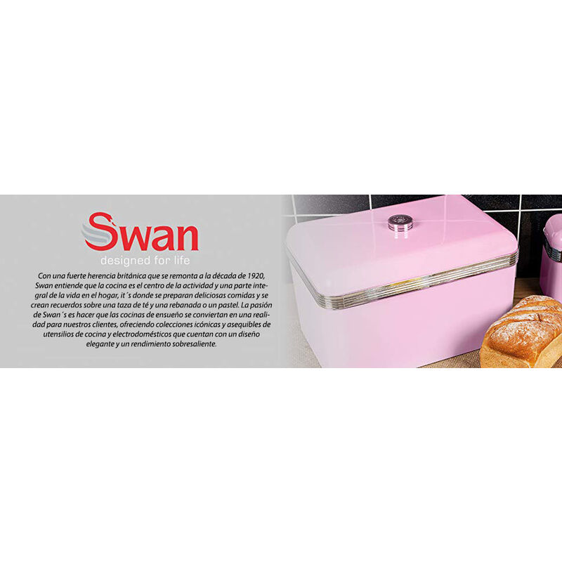 Swan Retro Bin SWKA1014PURN Panera de Mesa para Guardar Pan, Contenedor de  Metal para Almacenamiento Pan