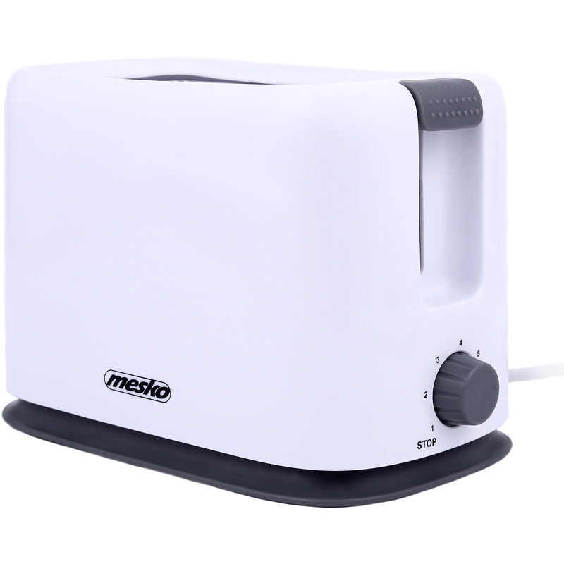 Mesko Ms3213 Tostadora doble 2 ranuras 750 w regulador de nivel bandeja migas 3213 blanco rebanadas recogemigas 750w 3