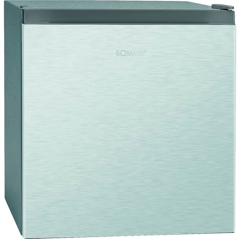 Bomann KB7245I Mini Frigorífico Minibar, 45 L Congelador 4 L, Termostato Regulable, Puerta Reversible, Clase E Acero Inoxidable