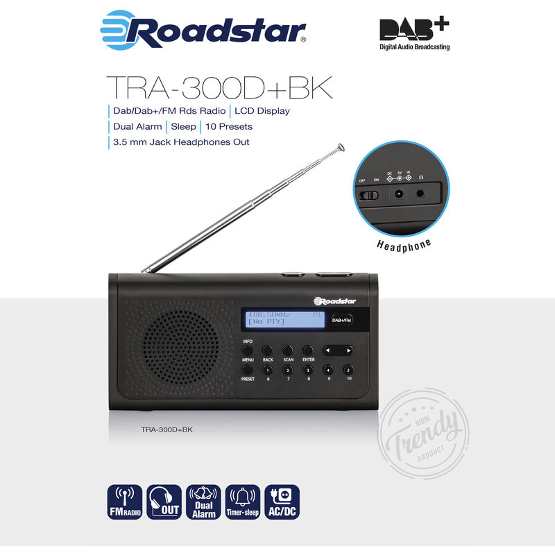 Radio - Radio portátil Trevi Dab 795 R - Radio Digital Dab/Dab+