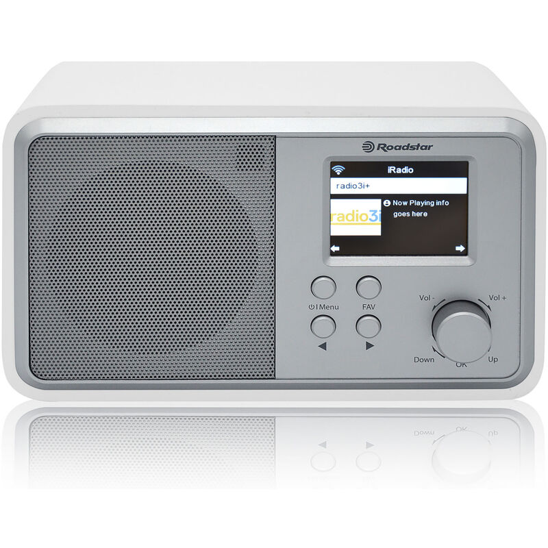 Roadstar IR-390D+BT/WH Radio Internet Wi-Fi y Digital DAB/ DAB+/ FM, Bluetooth, USB, Mando a Distancia, Despertador Blanco