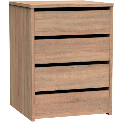 Briebe Cassettiera 4 Cassetti Bianco Lucido – 63,5x46x45 Cm – Comodino O Mobile Ufficio – Sostenibile FSC