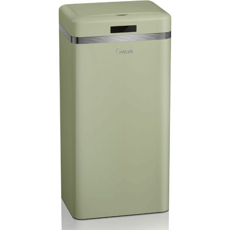 SWAN SWKA4500GNEU Cubo de Basura Cocina Automático, Sensor de Movimiento, 45L, Metálico, Papelera Reciclaje Verde (1/5)