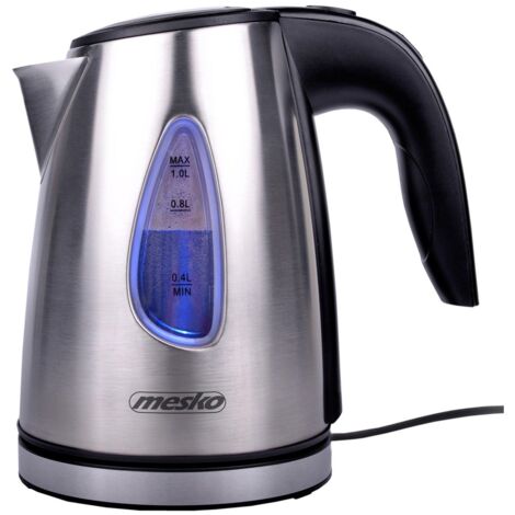 Mesko MS1351 Hervidor Agua Eléctrico 1 Litro Acero Inoxidable, sin BPA, Inalámbrico, Apagado Automático 1630W Acero Inoxidable (1/5)