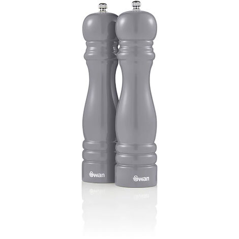 SWAN SWKA1080GRN Retro Set Molinillos de Sal y Pimienta Manual, Pimentero y Salero Molienda Especias Ajustable  Gris (1/3)