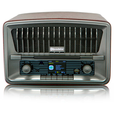 Roadstar HRA-270CD-MP3CD+BT Radio CD Portátil Vintage Digital DAB/DAB+/FM Reproductor CD-MP3 Bluetooth USB, Mando Distancia  Madera