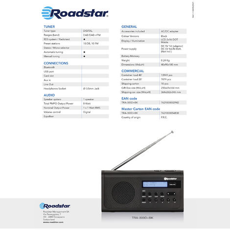 Radio - Radio portátil Trevi Dab 795 R - Radio Digital Dab/Dab+