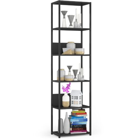 Estantería industrial AKORD metálica Negro 50 cm 6 estantes en color Negro 50x32x192 cm