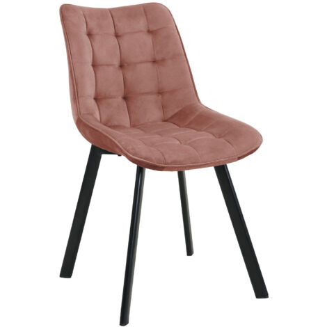 Silla tapizada de terciopelo acolchado SJ.28 Rosa (1/3)