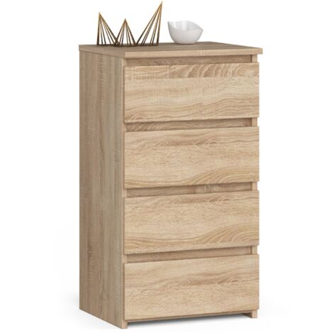 Cómoda AKORD CL4 Roble Sonoma 40 cm 4 cajones frente en color Roble Sonoma 40x35x74 cm