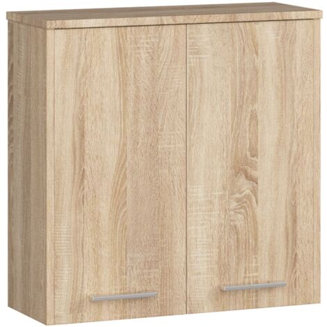 Armario colgante de baño AKORD FIN Roble Sonoma de 60 cm con 2 puertas frente en color Roble Sonoma 2 estantes 60x22,5x60 cm