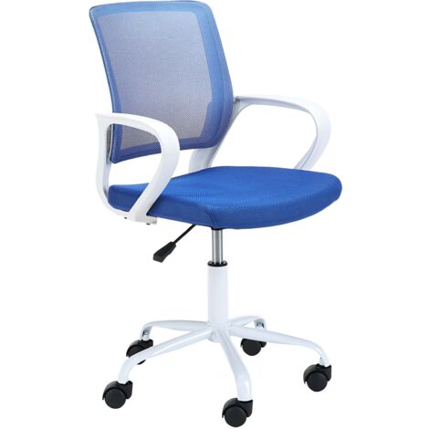 Silla de escritorio infantill FD6 de tela Blanco y Azul (1/5)