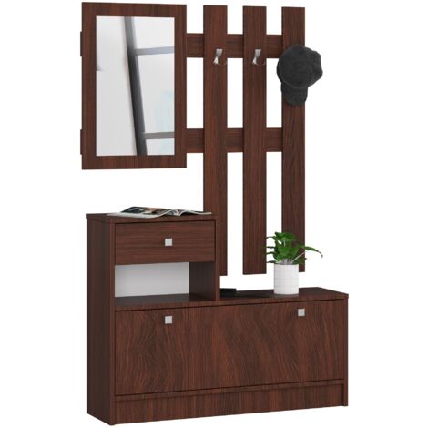 Conjunto de muebles con zapatero AKORD Wenge 90 cm 1 puerta 1 cajón Wenge 2 estantes 90x25x170 cm
