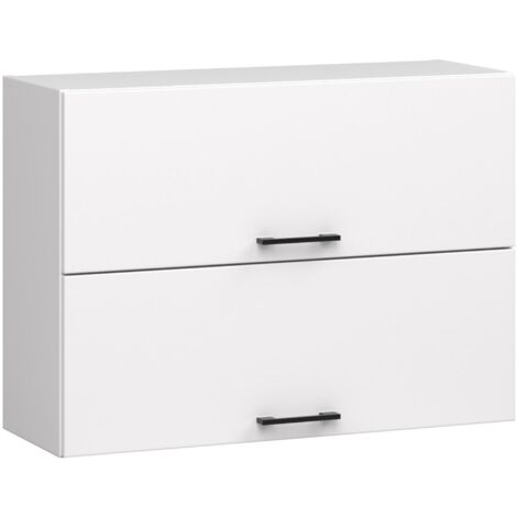 Armario colgante doble de cocina puertas elevables OLIWIA G2 Blanco 80 cm 2 puertas elevables frente en color Blanco 2 estantes 80x30x58 cm (1/3)