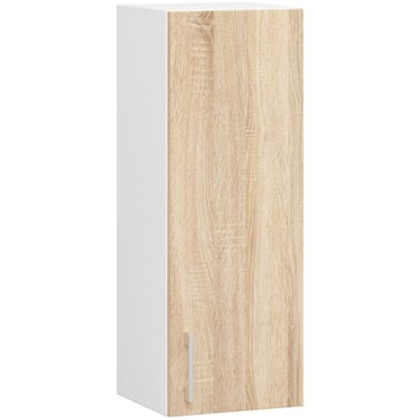 Armario colgante de cocina AKORD W30 Lima Blanco 30 cm 1 puerta frente en color Roble Sonoma 2 estantes 30x30,5x72 cm