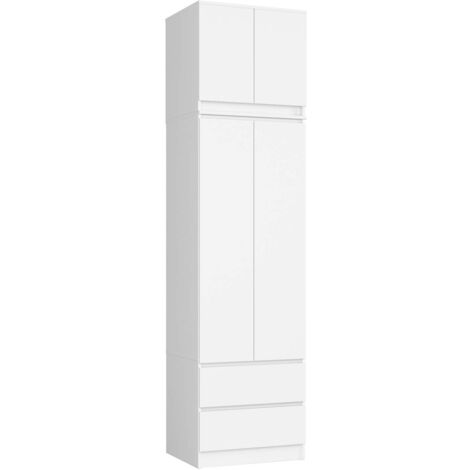 Armario AKORD S60 con altillo Blanco 60 cm 2 puertas 2 cajones 3 estantes 60x51x234 cm