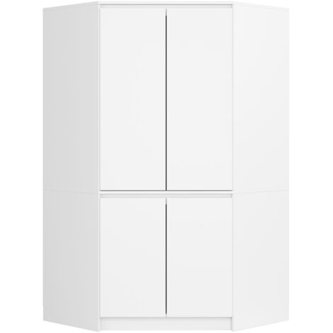 Armario esquinero AKORD S100 Blanco 100 cm con 4 puertas y 6 estantes acabado en Blanco 100x50x180 cm
