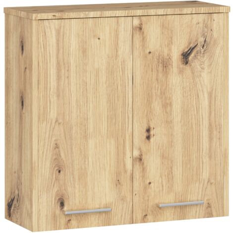 Armario colgante de baño pequeño AKORD FIN Roble Artisan 60 cm 2 puertas 2 estantes 60x22,5x60 cm