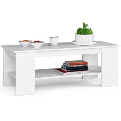 Mesa de centro AKORD KAMI Blanco 120 cm frente en color Blanco 120x50x45 cm (1/5)