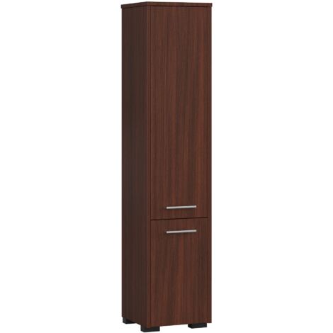 Columna de baño AKORD FIN Wenge 30 cm 2 puertas frente en color Wenge 5 estantes 30x30x140 cm