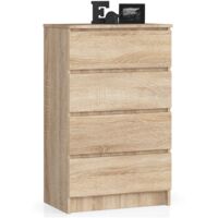 Cómoda AKORD K60 Roble Sonoma 60 cm 4 cajones frente en color Roble Sonoma 60x40x99 cm