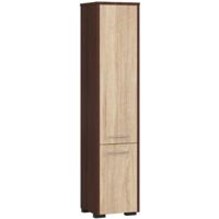 Columna de baño AKORD FIN Wenge 30 cm 2 puertas frente en color Roble Sonoma 5 estantes 30x30x140 cm