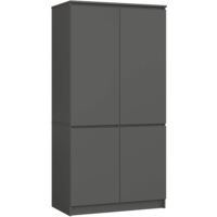 Armario AKORD S90 Gris Grafito 90 cm 4 puertas 90x51x180 cm