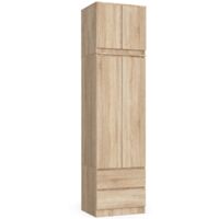 Armario AKORD S60 con altillo Roble Sonoma 60 cm 2 puertas 2 cajones 3 estantes 60x51x234 cm
